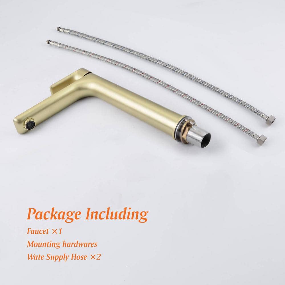Brushed Gold Single Handle Vessel Sink Faucet