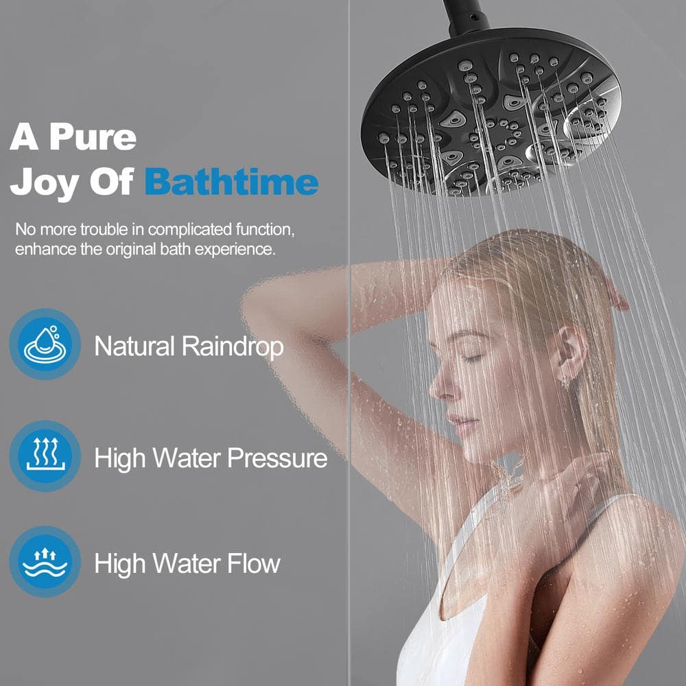Matte Black Dual Function Rain Shower Faucet with Handheld