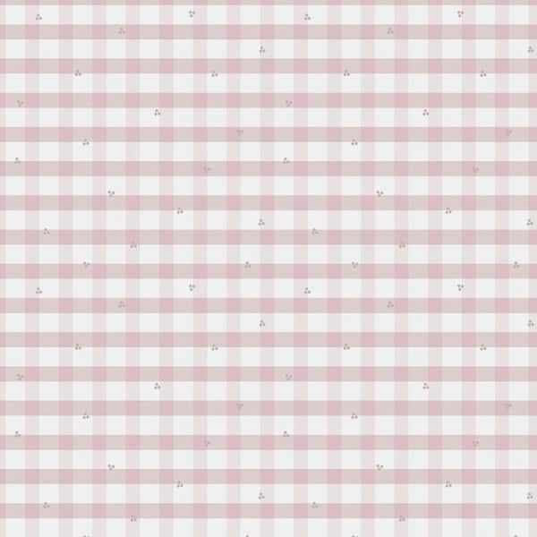 Laura Ashley Gingham Pale Amethyst Purple Removable Wallpaper Sample