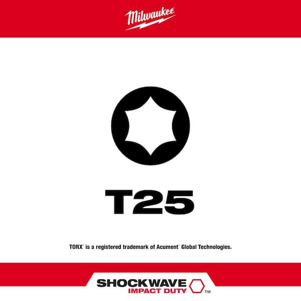SHOCKWAVE Impact Duty 1 in. T25 Torx Alloy Steel Insert Bit (2-Pack)