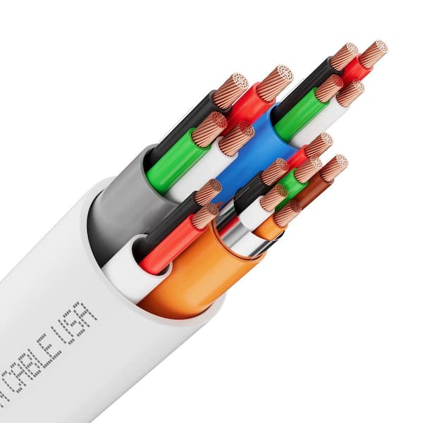 500 ft. White Access Control Composite Wire: 18/4+22/3pr OAS+22/2+22/4, CMP, Copper, Lock Power Card Reader Door Contact