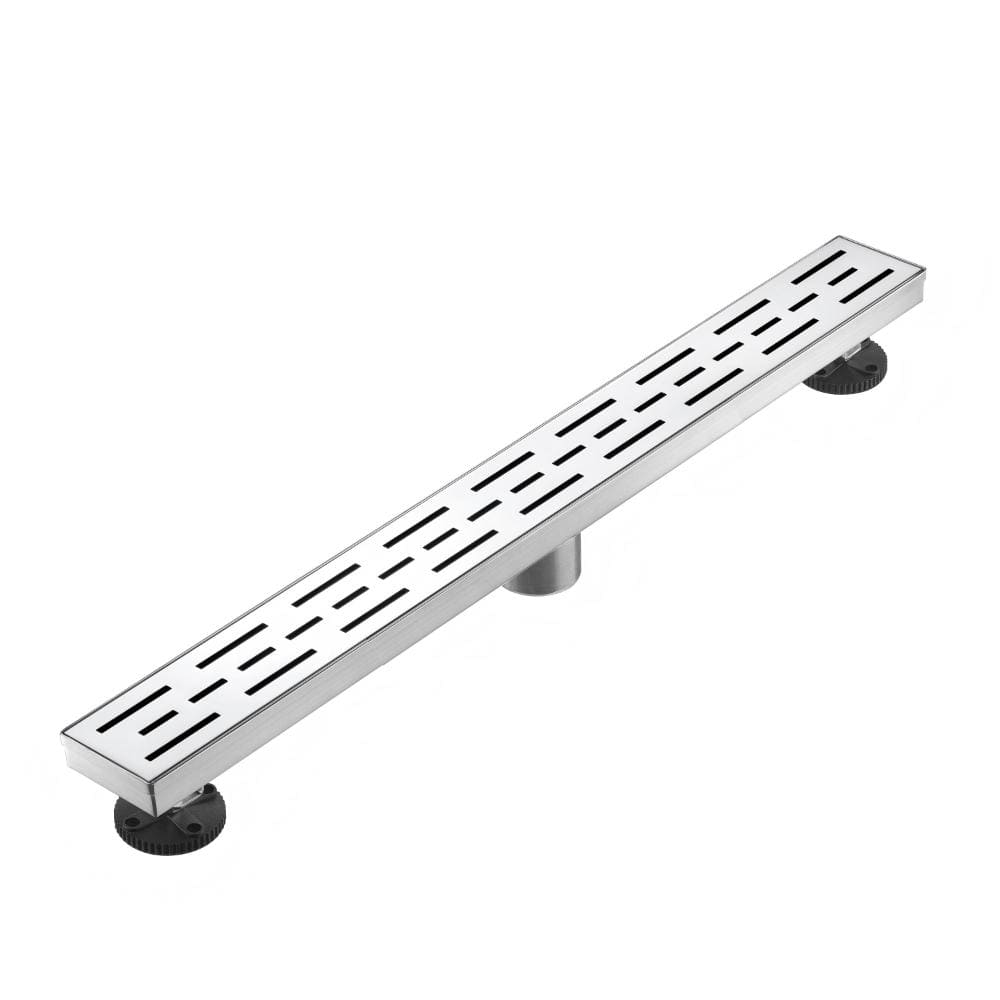 32 in. Linear Shower Drain with Removable Grid Grate and Hair Strainer in Brushed Nickel price history on PriceWatchPro
