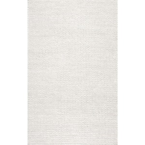 Chunky Woolen Cable Off-White 10 ft. x 13 ft. Area Rug