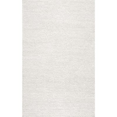 Caryatid Chunky Woolen Cable Off-White 10 ft. x 14 ft. Area Rug