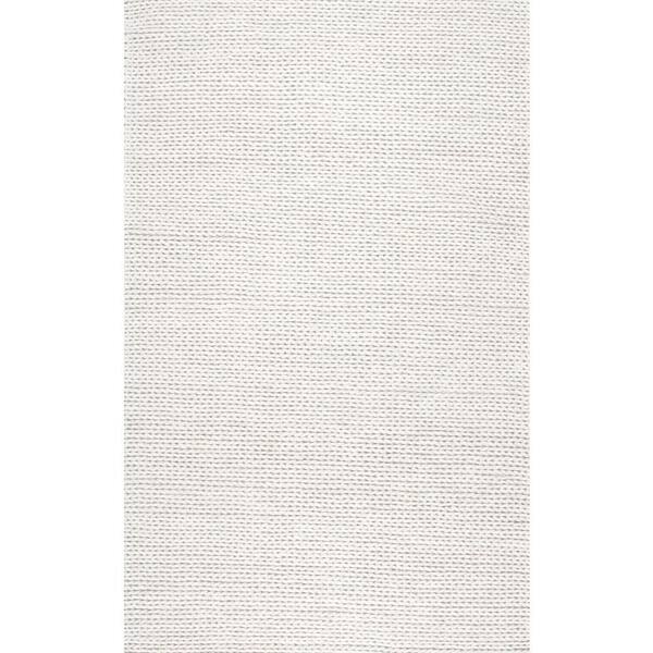 Caryatid Chunky Woolen Cable Off-White 10 ft. x 14 ft. Area Rug