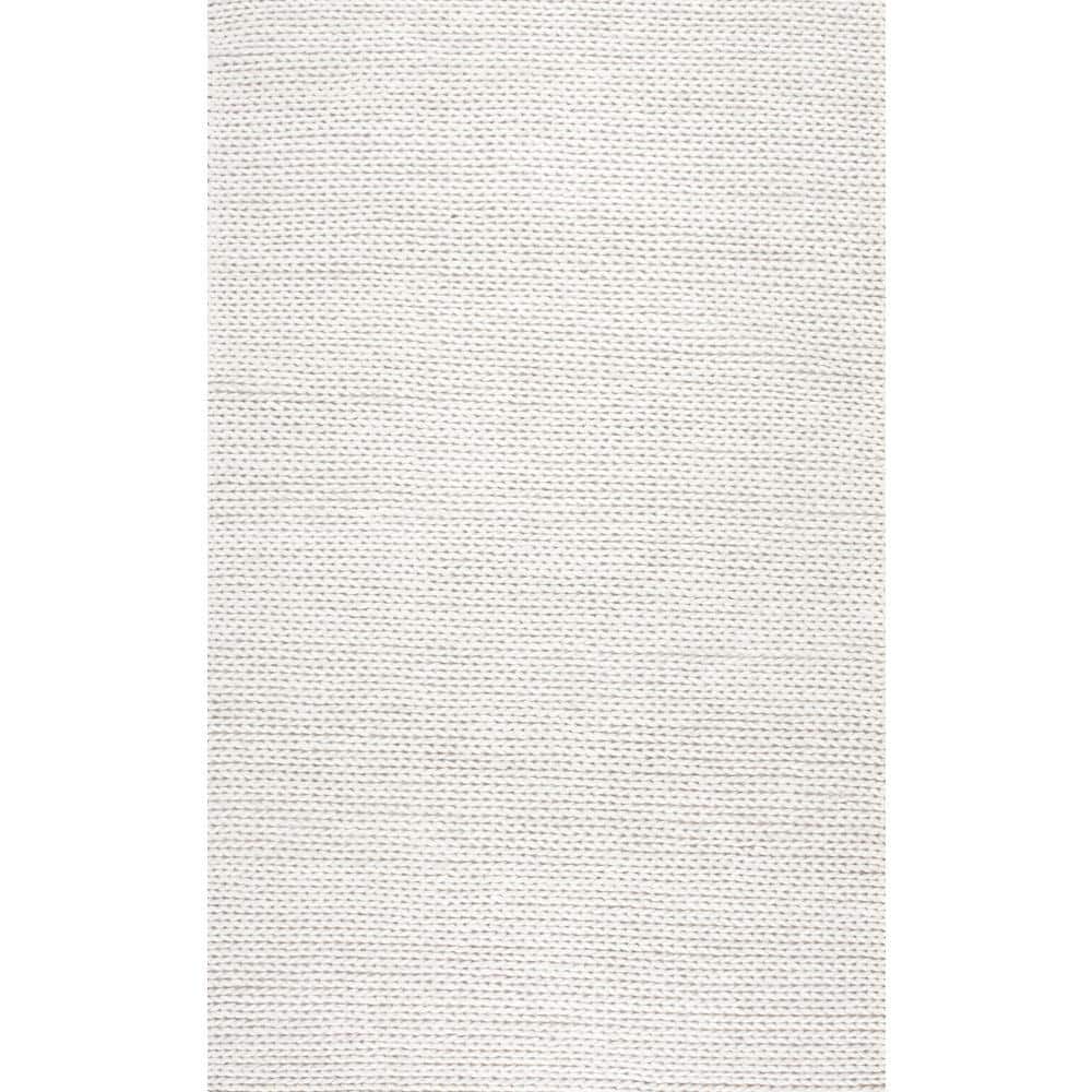 nuLOOM Caryatid Chunky Woolen Cable Off-White 12 ft. x 15 ft