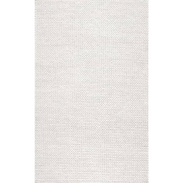 Caryatid Chunky Woolen Cable Off-White Doormat 3 ft. x 5 ft. Area Rug