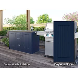 Daytona Sapphire Blue 14-Piece 55.25 in. x 25.5 in. x 34.5 in. Outdoor Kitchen Cabinet Island Set