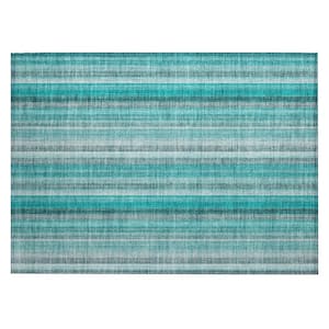 Chantille ACN543 Teal 1 ft. 8 in. x 2 ft. 6 in. Machine Washable Indoor/Outdoor Geometric Area Rug