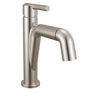 Nicoli Pull-Down Spout Single Handle Single Hole Bathroom Faucet Drain Kit Included in Stainless