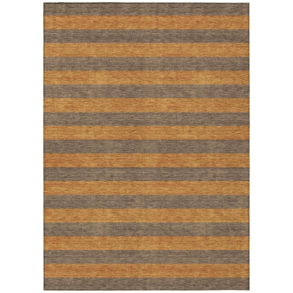 Brown and Tan 8 ft. x 10 ft. Woven Striped Polyester Rectangle Indoor/Outdoor Area Rug price history on PriceWatchPro