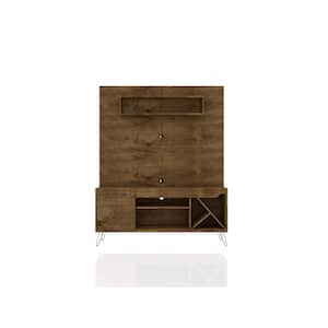 Baxter 54 in. Rustic Brown Composite Entertainment Center Fits TVs Up to 55 in. with Wall Panel