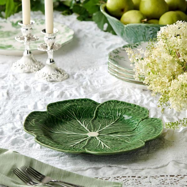 Certified International Le Jardin 13 in. Round Green Stoneware 3-D