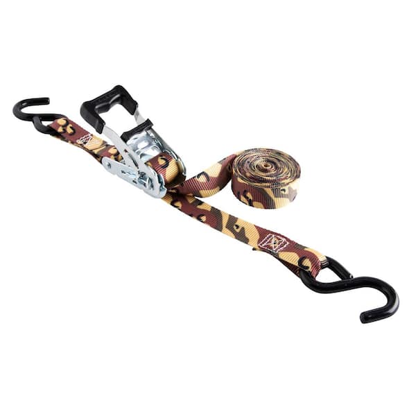 Keeper 12 ft. x 1 in. 500 lbs. Camo Ratchet Tie Down Strap (4-Pack)
