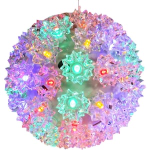 5 in. Indoor/Outdoor Multi-Colored Lighted Ball Hanging Decor