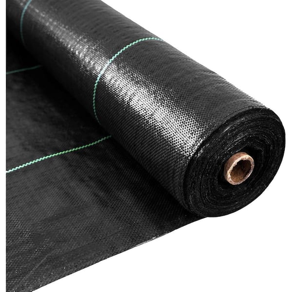 Unbranded Driveway and Landscape Fabric Heavy Duty Geotextile Ground Cover 1495 sq. ft. Weed Control Barrier Cloth Black