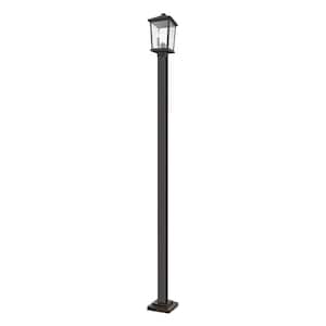 Beacon 104.5 in. 2-Light Oil Bronze Aluminum Hardwired Outdoor Weather Resistant Post Light Set with No Bulbs included