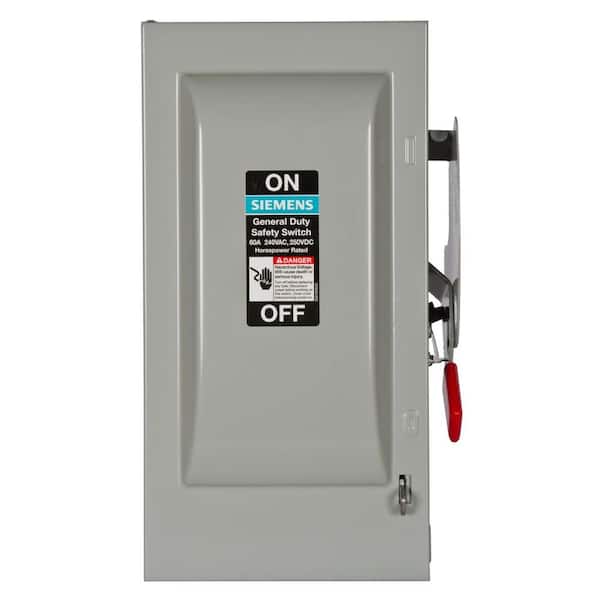 Siemens General Duty 60 Amp 240-Volt 2-Pole Indoor Fusible Safety Switch with Neutral