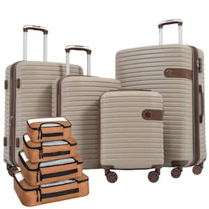 Light-Weight 4-Piece Khaki Expandable ABS Hardshell Spinner 16 in.20 in.24 in.28 in. Luggage Set with 4 Packing Cubes
