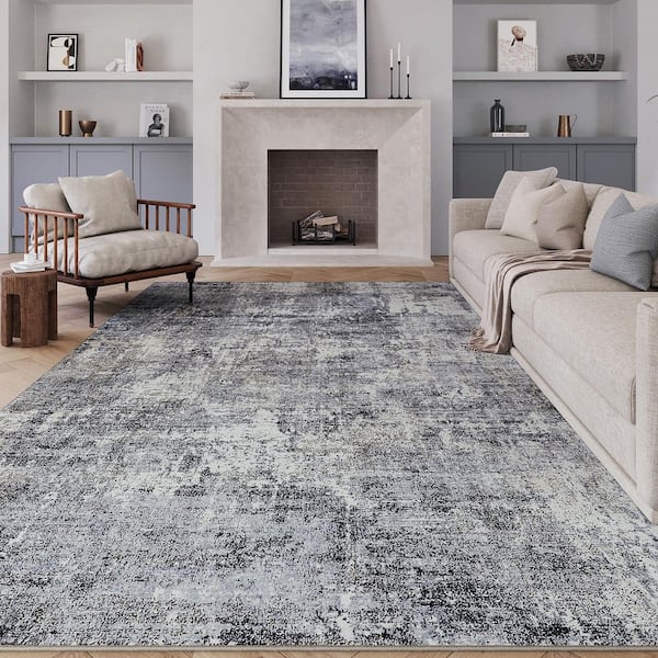 Morocco 8 ft. x 10 ft. Blue/Gray Modern Abstract Area Rug