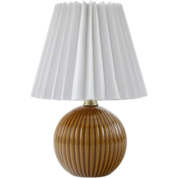 Livabliss Ferez FRZ-001 12 in. H x 8 in. W x 8 in. D Accent Table Lamp, Brown