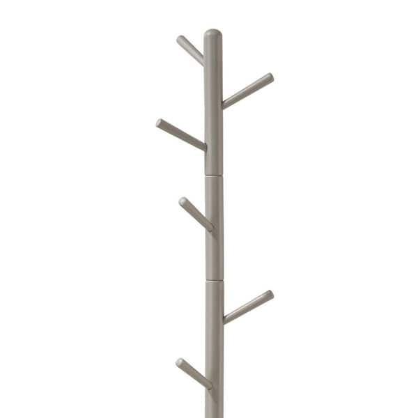 Gray Wooden Coat Rack With Six Hooks, Free Standing Coat Hanger Ikea