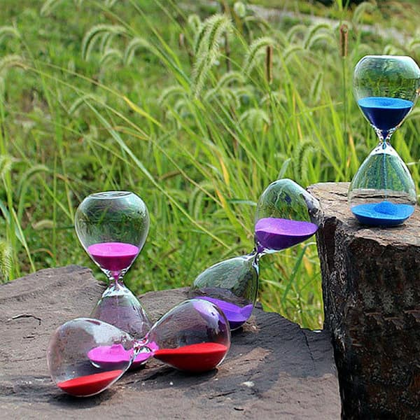Afoxsos Purple Sand Hourglass 15-Minutes Timer with Durable Glass