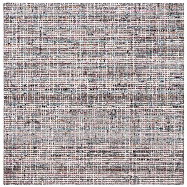 SAFAVIEH Abstract Gray/Brown 6 ft. x 6 ft. Modern Plaid Square Area Rug