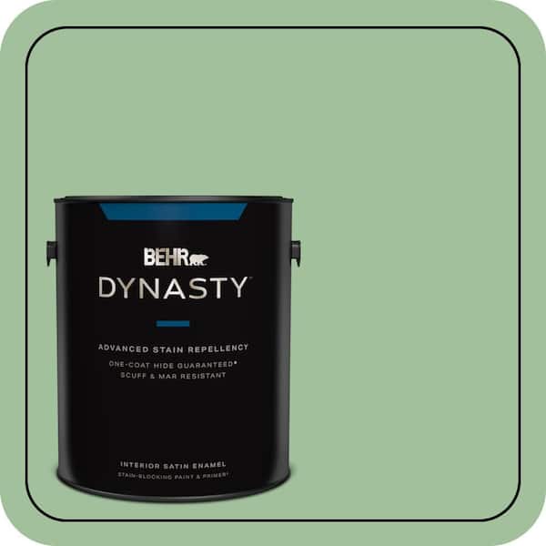 BEHR DYNASTY 1 gal. #BIC-25 Spring Sprig Satin Enamel Interior Stain-Blocking Paint and Primer