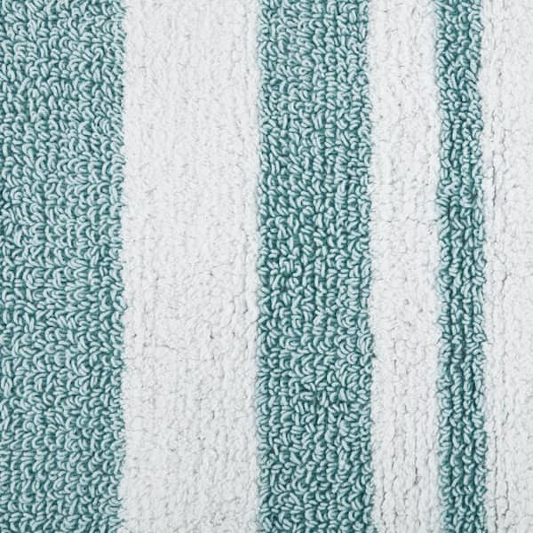 Madison Park Spa - Cotton Reversible Bath Rug - Aqua