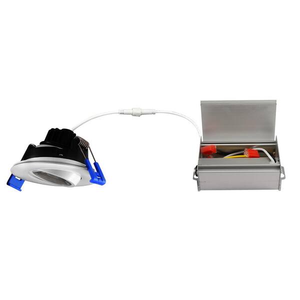 EnviroLite 3 in. White 3000K Canless Remodel Directional Gimbal Integrated LED Recessed Light Kit
