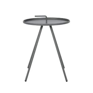 Gray Iron Round Outdoor Side Table 1-Piece