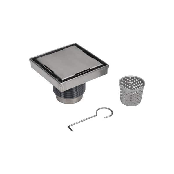 Oatey Designline 6 in. x 6 in. Stainless Steel Square Shower Drain with Tile-In Pattern Drain Cover