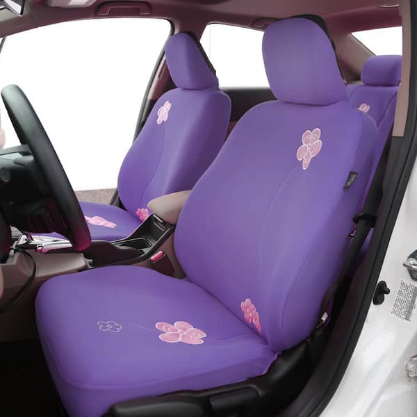 FH Group Fabric 47 in. x 23 in. x 1 in. Flower Embroidery Front Seat