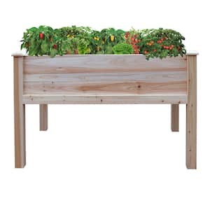 Large 48 in. x 30 in. Rectangular Unfinished Wood Raised Garden Bed