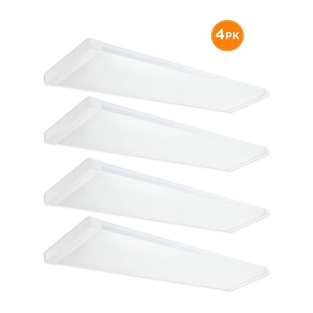 4-Pack 46 in. x 10 in. LED Flush Mount Ceiling Light, Selectable CCT 2700K-5000K, Dimmable Low Profile 5500LM 70W, White price history on PriceWatchPro