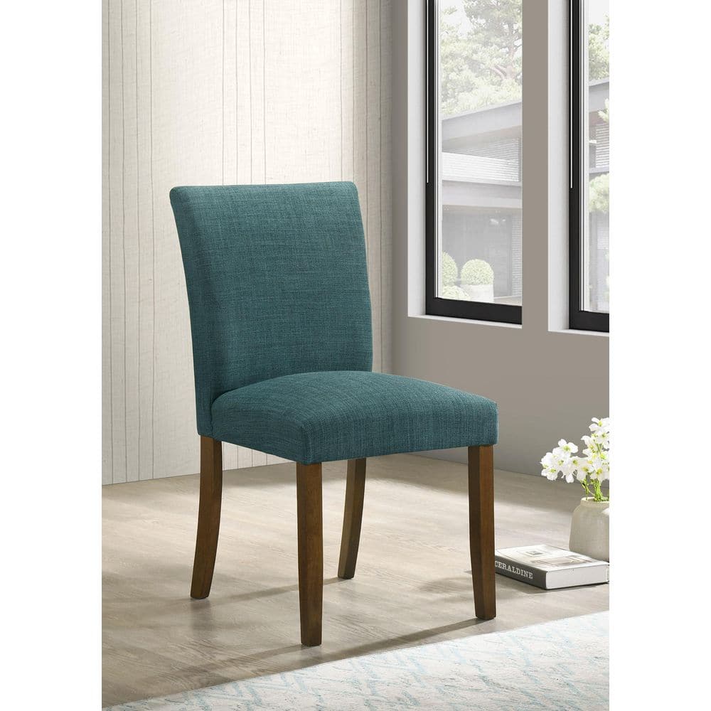 雪のchair Coaster Cantley Teal Blue Upholstered Solid Back Dining Side Chair