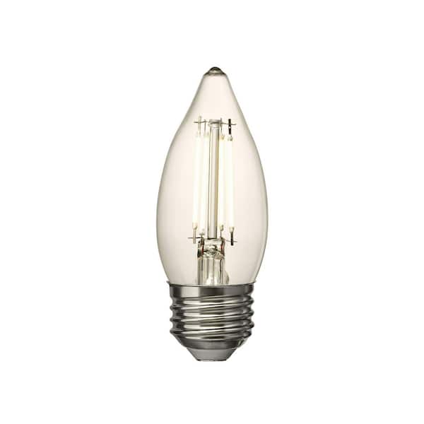 5-Watt Equivalent C11 Shape E26 Base Dimmable Clear LED Light Bulb 2700K Soft White (1-Pack)