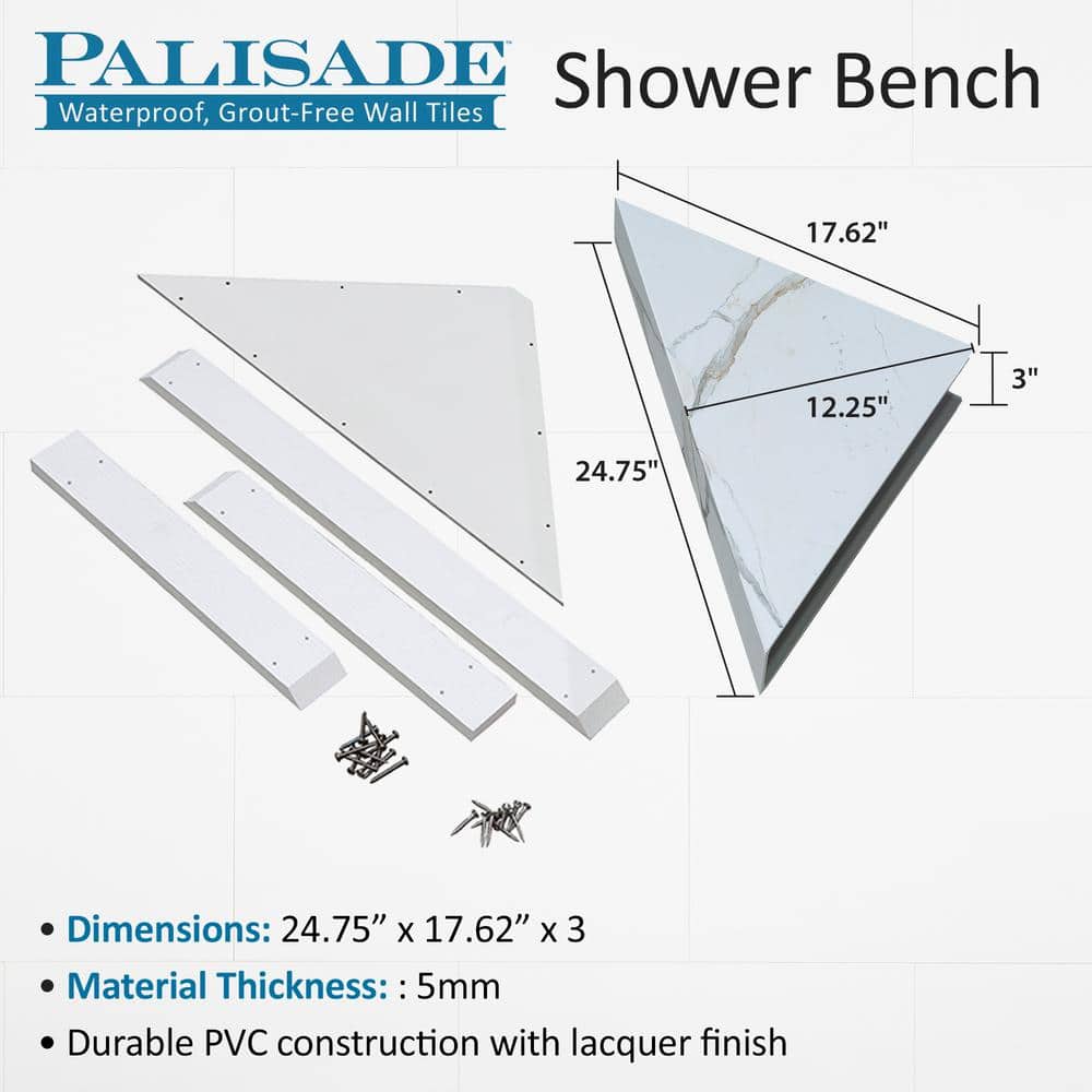 Black Ice PVC Waterproof Shower Bench