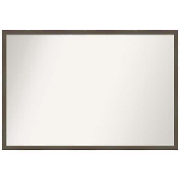 Amanti Art Svelte Clay Grey 37.5 in. W x 25.5 in. H Rectangle Non-Beveled Wood Framed Wall Mirror in Gray