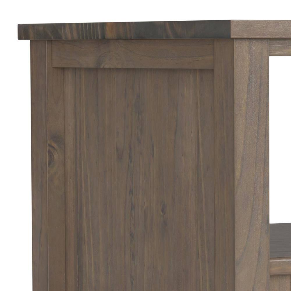 Smoky Brown Solid Wood End Table with Storage Drawer