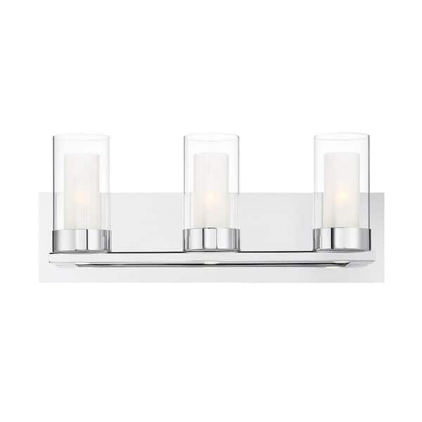 Samantha 19.5 in. 3-Light Chrome LED Bathroom Vanity Light