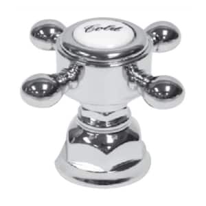 2.5 in. Country Kitchen and Bath Cross Handle with Bell Housing Half Dome in Polished Chrome