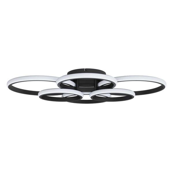 aiwen 31.49 in. 6-Light Modern Black 40-Watt Integrated LED