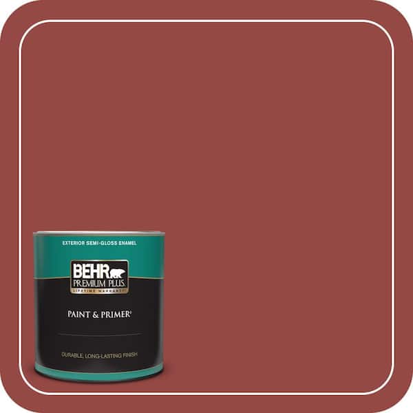BEHR PREMIUM PLUS 1 qt. Home Decorators Collection #HDC-FL14-4 Cranberry Zing Semi-Gloss Enamel Exterior Paint & Primer
