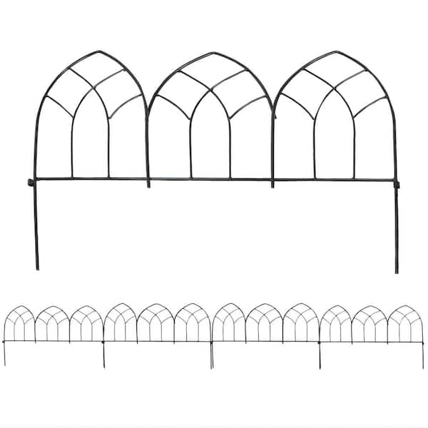 Sunnydaze 17.75 in. Narbonne Style Steel Decorative Border Garden Fence - Set of 5