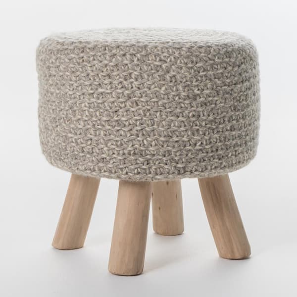 Noble House Montana 16 in. Grey Round Stool