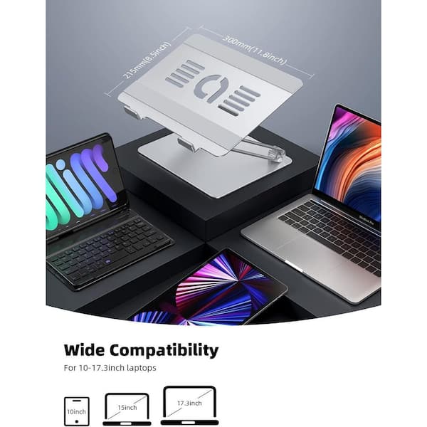 OBJLGEV Adjustable Aluminum Laptop Stand Ergonomic Foldable Riser