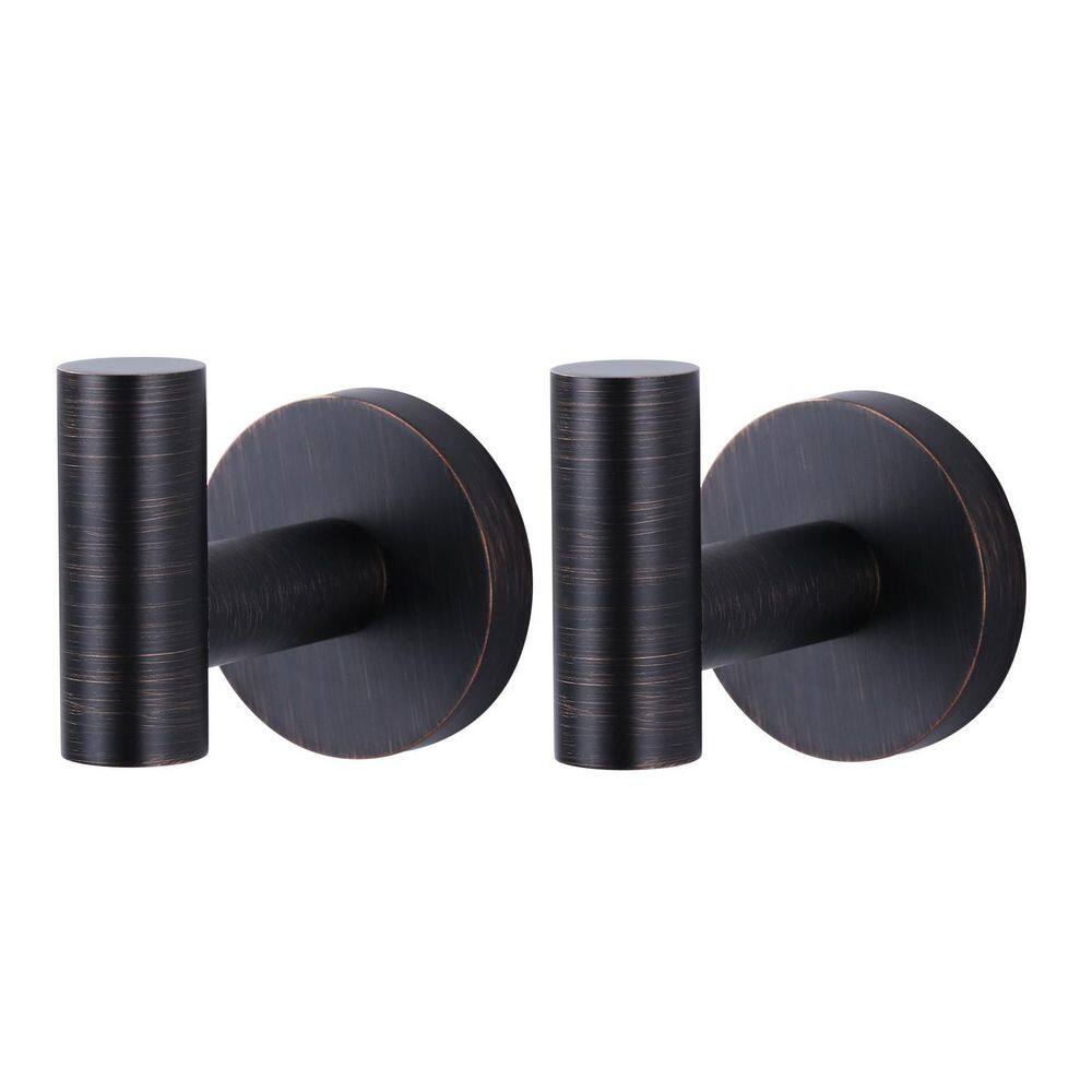 Wall Mounted Bathroom Round J-Hook Robe/Towel Hook in Stainless Steel Oil Rubbed Bronze (2-Pack) price history on PriceWatchPro