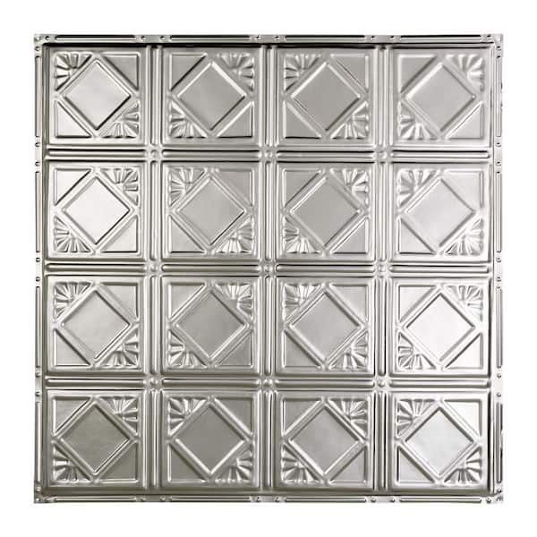 Great Lakes Tin Ludington 2 ft. x 2 ft. Nail Up Metal Ceiling Tile in Clear (Case of 5)